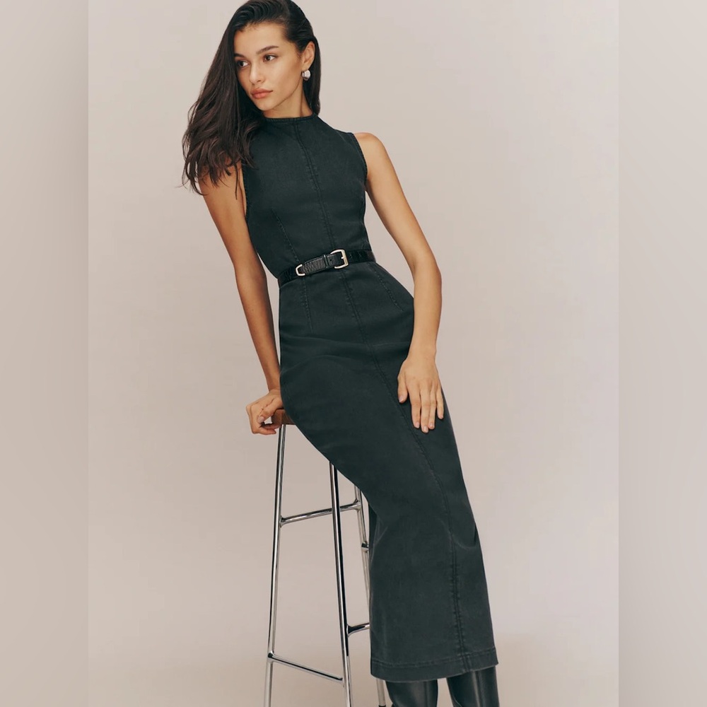 REFORMATION Kendi Denim Midi Dress NWT